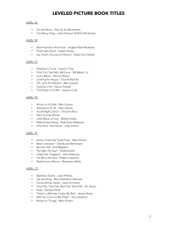 LEVELED PICTURE BOOK TITLES