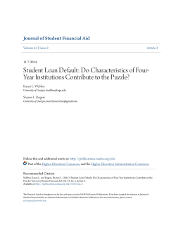 Student Loan Default: Do Characteristics of Four