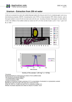 Uranium - Extraction from 250 ml water
