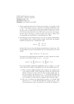 MTAT.03.227 Machine Learning Spring 2015 / Exercise session IV