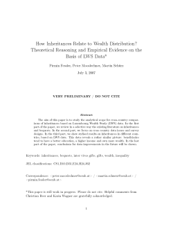 How Inheritances Relate to Wealth Distribution? Theoretical