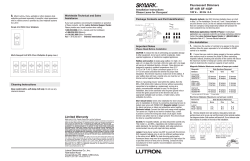 Limited Warranty fluorescent dimmers Sf-10P, Sf-103P
