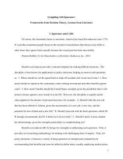 1 Grappling with Ignorance: Frameworks from Decision Theory