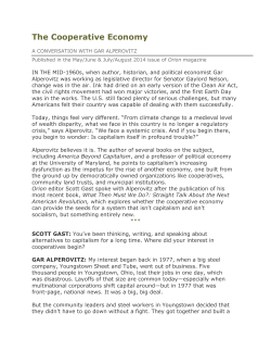 The Cooperative Economy - Community
