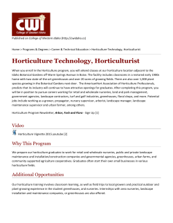 Horticulture Technology - College of Western Idaho