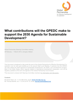 Global Partnership Contribution to the 2030 Agenda
