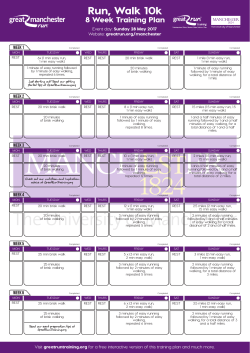 GMR 10K Run Walk Training Plan.indd