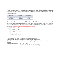 Fausto Company employs a standard cost system in which direct