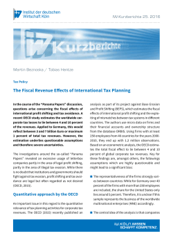 The Fiscal Revenue Effects of International Tax Planning