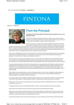 From the Principal - Fintona Girls` School