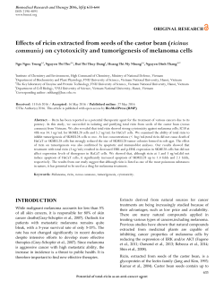 Effects of ricin extracted from seeds of the castor bean (ricinus