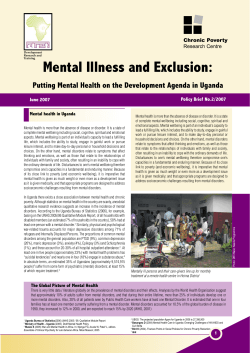 Mental Illness and Exclusion - Chronic Poverty Research Centre