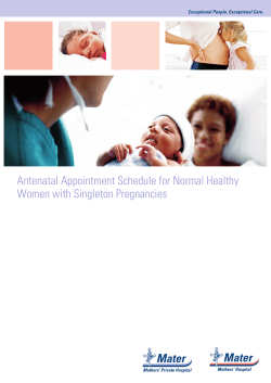 Antenatal Appointment Schedule for Normal Healthy