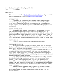 Stephens, Helen (1918-1994), Papers, 1931