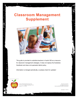 Classroom Management Supplement