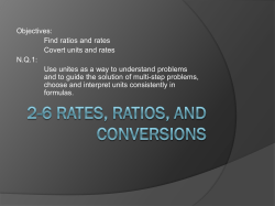2-6 Rates, Ratios, and Conversions