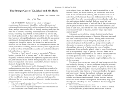 The Strange Case of Dr. Jekyll and Mr. Hyde