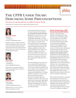 The CFPB Under Trump: Debunking Some Preconceptions