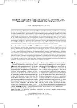 obsidian source use in the greater yellowstone