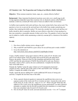 AP Chemistry Lab: The Preparation and Testing of an Effective