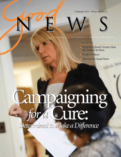 for aCure: for a - Sisters of St. Francis of Philadelphia