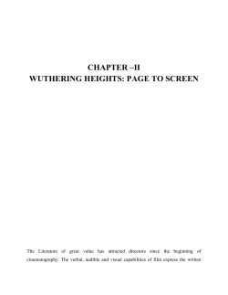 CHAPTER –II WUTHERING HEIGHTS: PAGE TO SCREEN