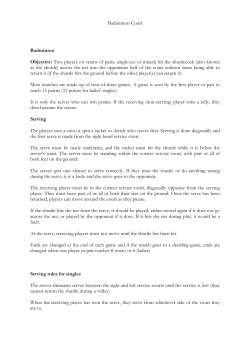 The Rules of Badminton - Superceded eRiding website
