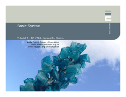 DC-2006 - Tutorial - Basic Syntax - Dublin Core&reg; Metadata Initiative