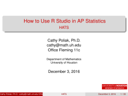 How to Use R Studio in AP Statistics
