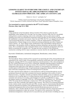 construction of the African cotton sectors - Cirad