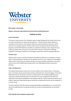 Master`s Thesis Guidelines - Webster University Leiden