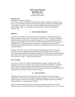 GAH Course Proposal Baseball in Film