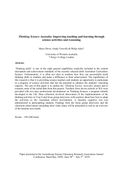 Thinking Science Australia: Improving teaching and learning