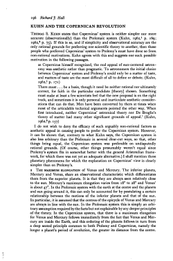 KUHN AND THE COPERNICAN REVOLUTION