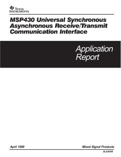 MSP430 Universal Synchronous Asynchronous Receive/Transmit