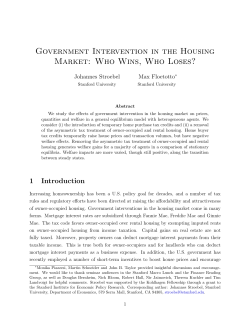 Government Intervention in the Housing Market - NYU