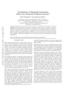 On Existence of Separable Contraction Metrics for Monotone