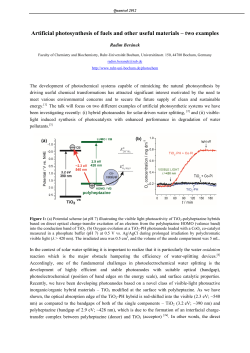 Artificial photosynthesis of fuels and other useful materials