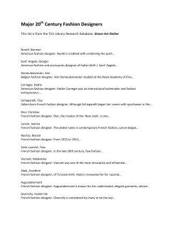 Major 20 Century Fashion Designers