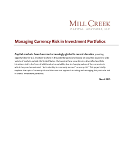 Managing Currency Risk in Investment Portfolios