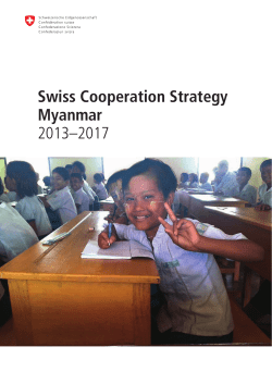 Swiss Cooperation Strategy Myanmar 2013&ndash;2017