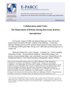 Collaboration amid Crisis: The Department of Defense during