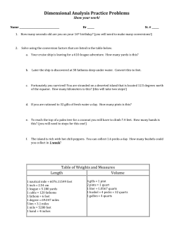 Dimensional Analysis WorkSheet