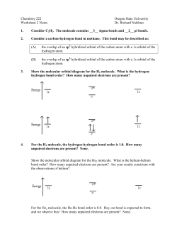 Chemistry 222 Oregon State University Worksheet 2 Notes Dr
