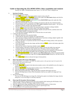 Guide to Operating the JXA-8530F EPMA: Data Acquisition