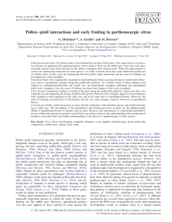 Pollen&ndash;pistil interactions and early fruiting in