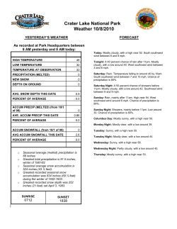 Crater Lake National Park Weather 10/8/2010