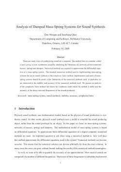 Analysis of Damped Mass-Spring Systems for Sound Synthesis