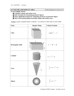 4.4 VOLUME AND SURFACE AREA Textbook Reference Section