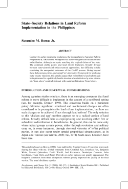 State-Society Relations in Land Reform Implementation